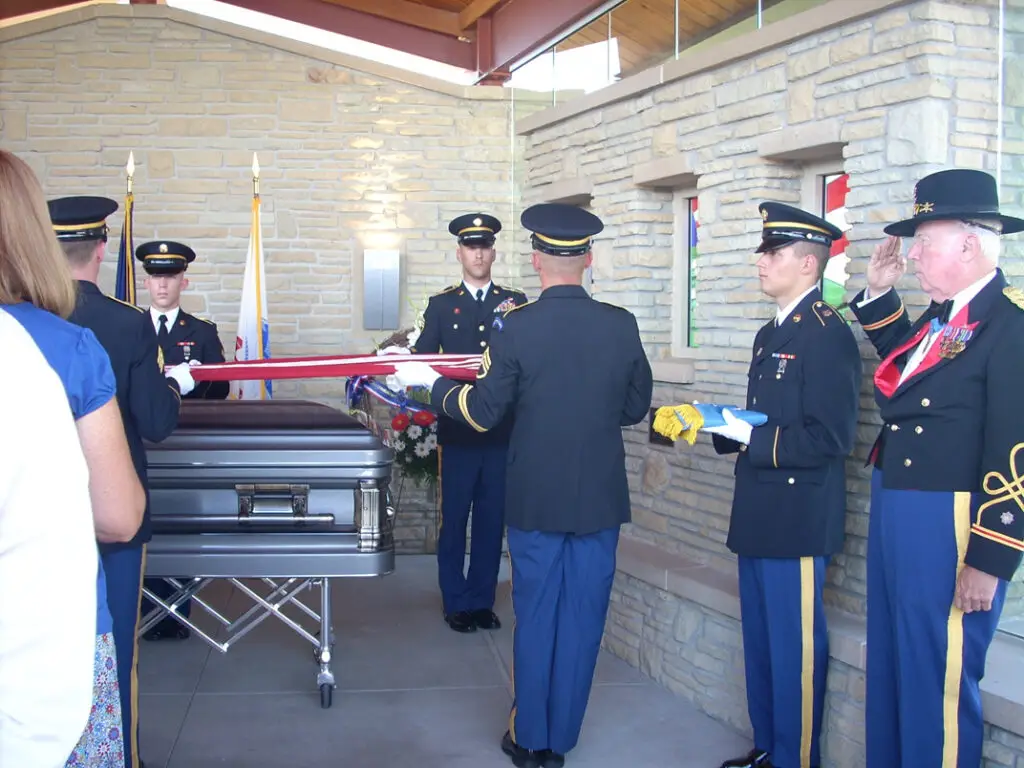 Bruce Crandall at Major Ed Freeman's funeral