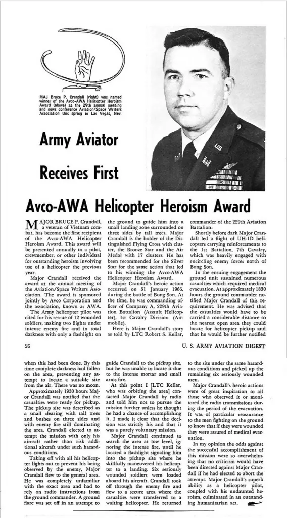 Army Aviator Receives First Avco-AWA Helicopter Heroism Award