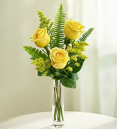 Arlene Crandall three yellow roses
