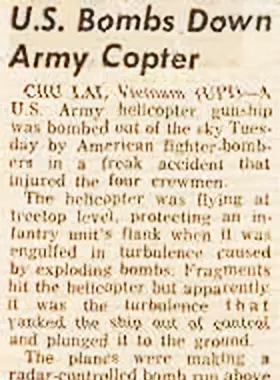 Bruce Crandall article US Bombs Down Army Copter