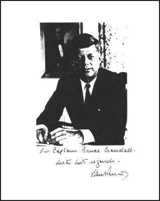 Bruce Crandall, John F. Kennedy signed portrait